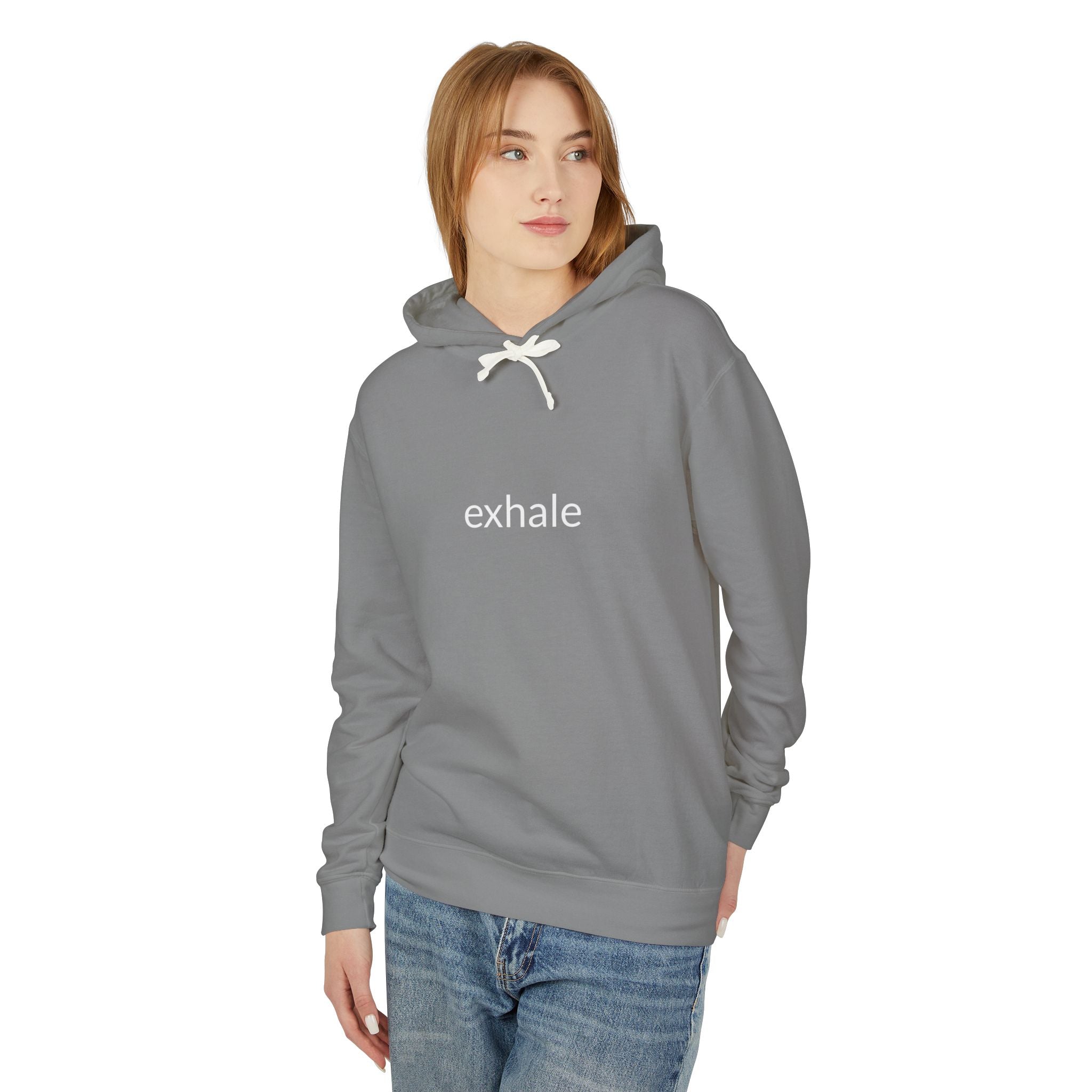 Unisex Lightweight Hooded Sweatshirt "exhale"