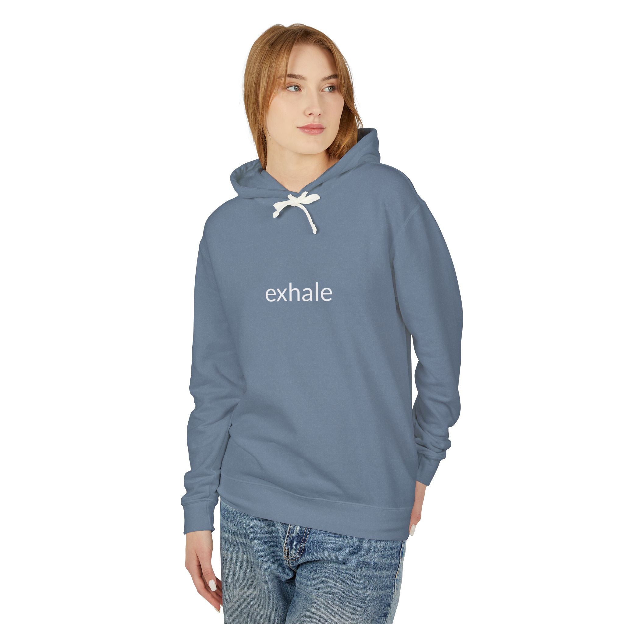 Unisex Lightweight Hooded Sweatshirt "exhale"
