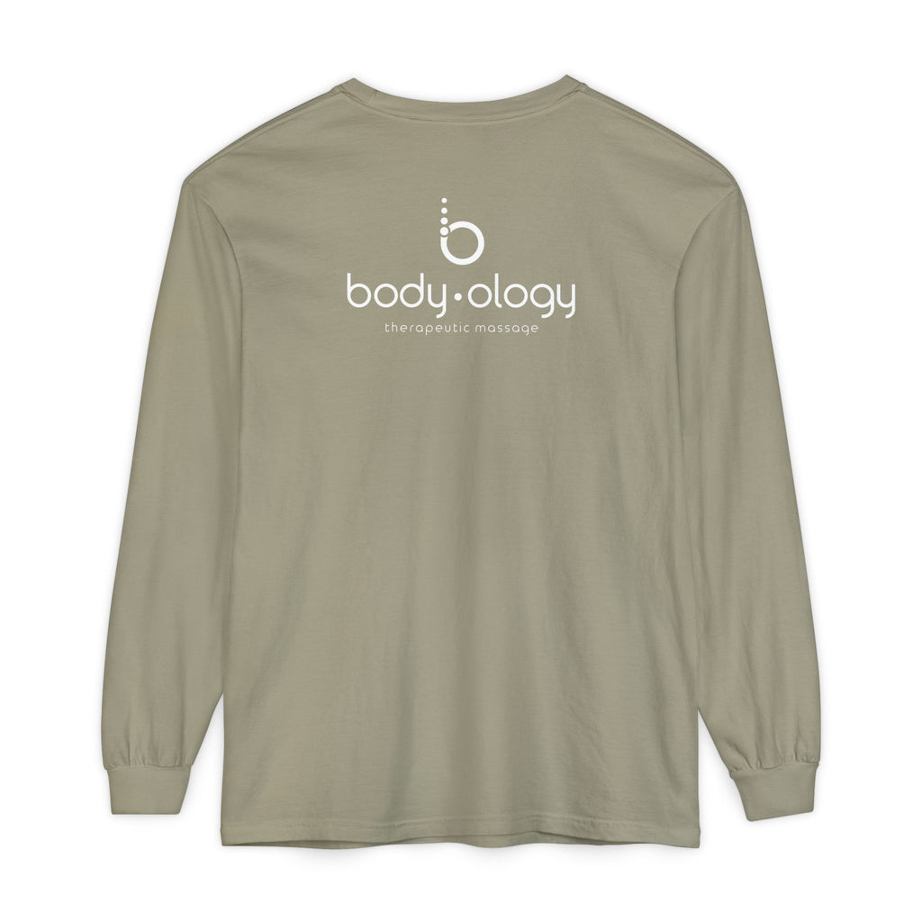 Unisex Garment-dyed Long Sleeve T-Shirt "nervous system status: regulated-ish"