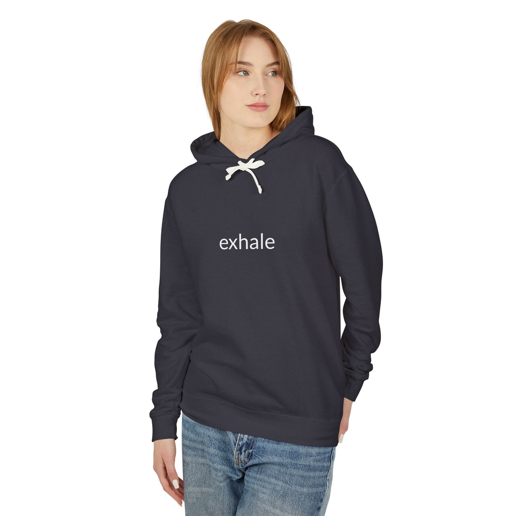 Unisex Lightweight Hooded Sweatshirt "exhale"
