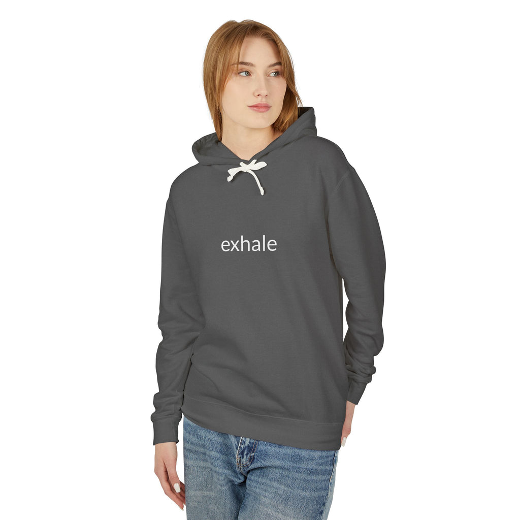 Unisex Lightweight Hooded Sweatshirt "exhale"